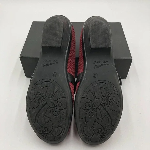 Dankso Orla Mary jane Clogs Women's Size 9 Red Cranberry Snake comfort Shoes - Picture 16 of 16